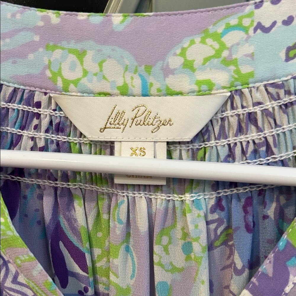 Lilly Pulitzer Elsa Multicolor Patchwork Blouse - image 2